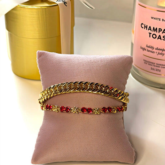 Lady D Bracelet Set 14k gold-plated