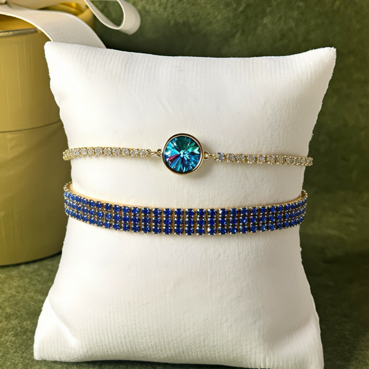 Blue Ice 14k gold-plated Bracelet Set