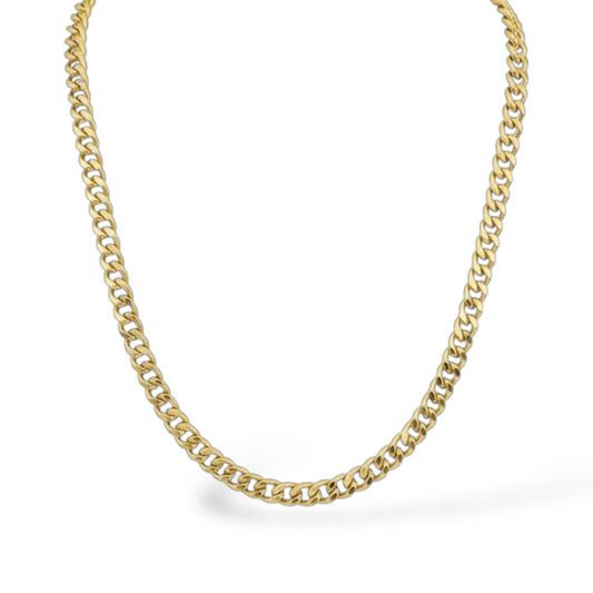 Cuban chain large necklace 14k gold-plated