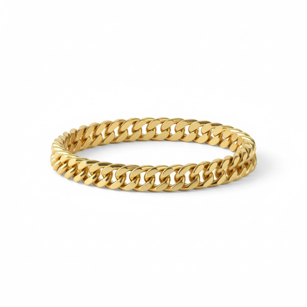 14k Gold-plated Miami Cuban Link Necklace and Bracelet Set